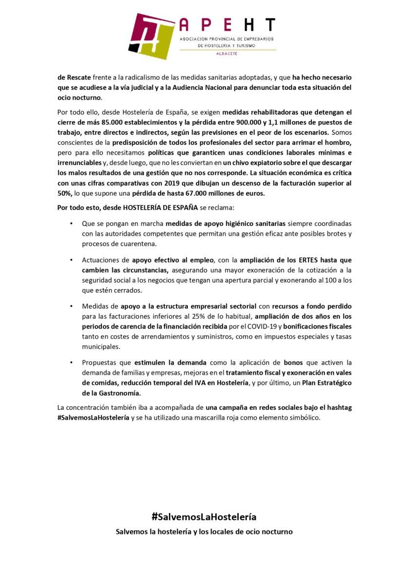 La APEHT Albacete en la concentración nacional por la salvación del sector