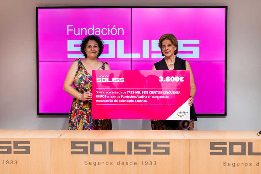 Fundación Soliss dona el importe recaudado de su calendario solidario a la Fundación Aladina