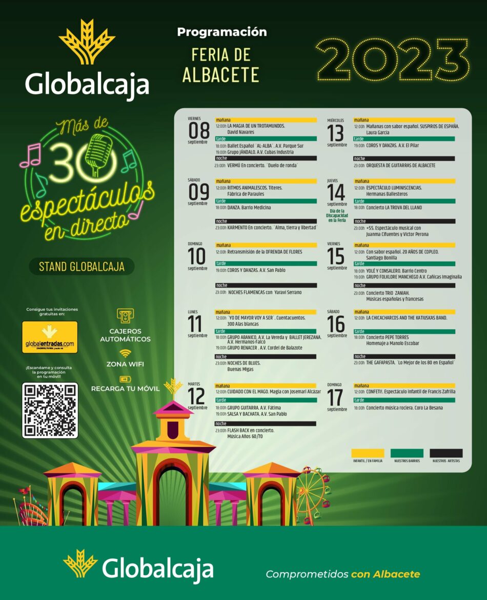 <strong>Globalcaja se vuelca con la Feria de Albacete con más de 30 espectáculos en su escenario y abriendo su stand como punto de encuentro ciudadano</strong>