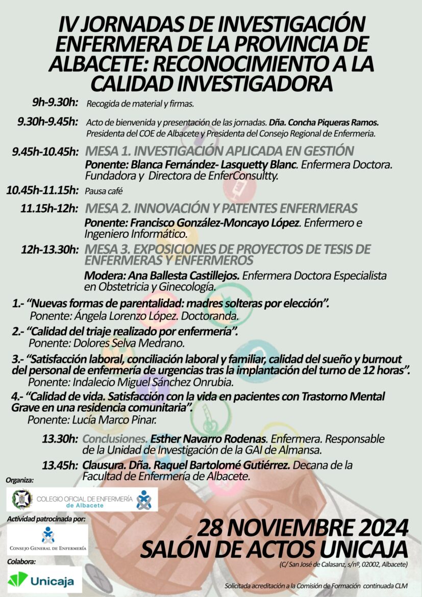 <strong>IV Jornadas de Investigación Enfermera:  Reconociendo la excelencia y el  compromiso en Albacete</strong>