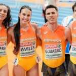 Manu Guijarro, récord de España y cuarto en la final del relevo mixto 4x400 en el Europeo de pista cubierta