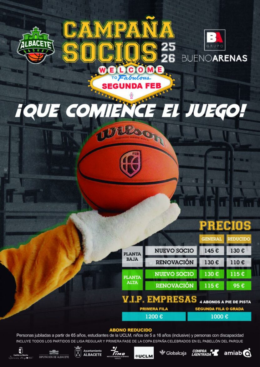 “¡QUE COMIENCE EL JUEGO!”: El Bueno Arenas Albacete Basket lanza su campaña de socios 2025/26