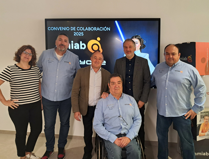 <strong>amiab y Abycine firman un convenio de colaboración en apuesta por el empleo de personas con discapacidad y la creación cinematográfica </strong> <strong>amiab y Abycine firman un convenio de colaboración en apuesta por el empleo de personas con discapacidad y la creación cinematográfica </strong>