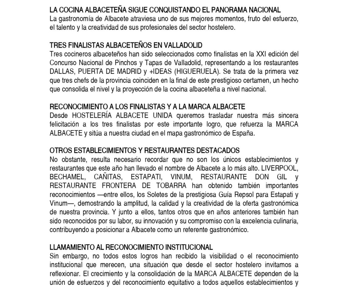 La cocina albaceteña sigue conquistando el panorama nacional