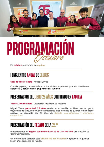 El Circuito Provincial “corre en equipo”<br>con las actividades del mes de octubre