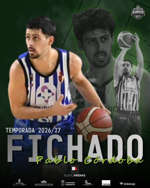 Pablo Córdoba vuelve a las filas del Bueno Arenas Albacete Basket para la temporada 2026/27 Pablo Córdoba vuelve a las filas del Bueno Arenas Albacete Basket para la temporada 2026/27